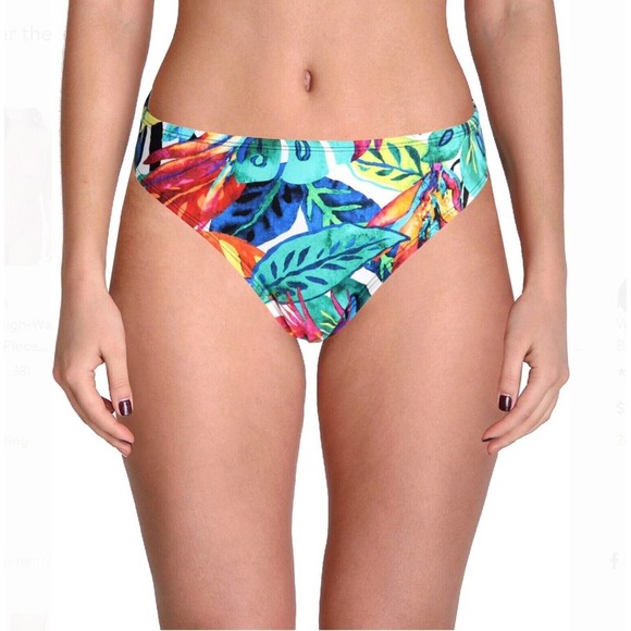 RALPH LAUREN RAIN FOREST TROPICAL CLASSIC HIPSTER BIKINI BOTTOM W LOGO 16 NWT‎ - Picture 1 of 2